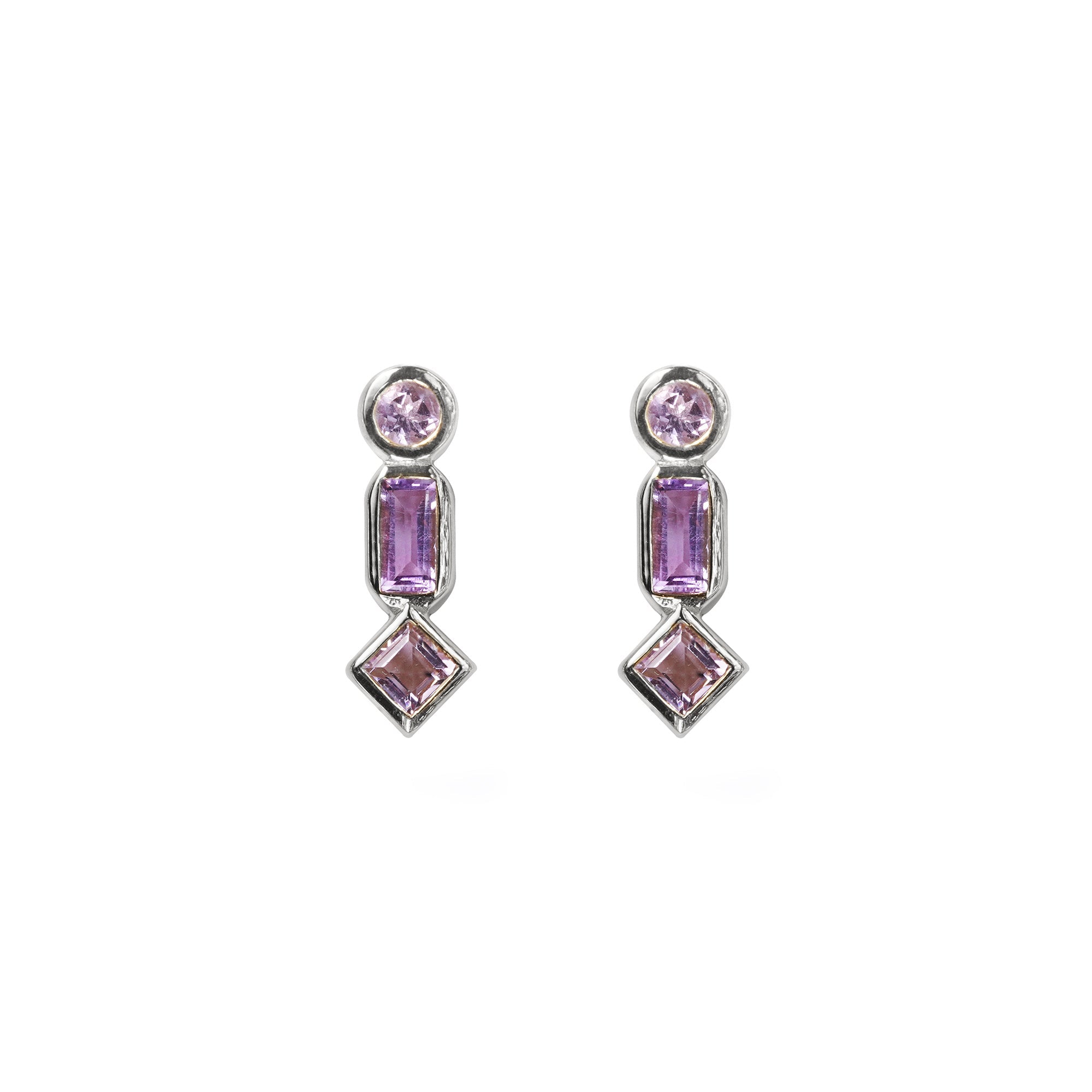 INDIRA PINK AMETHYST EARRINGS - BITS OF BALI JEWELRY