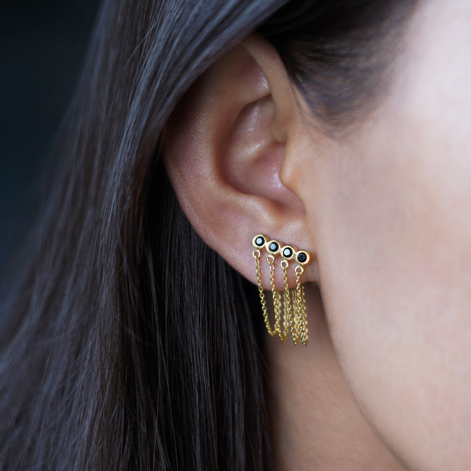 PANCA BLACK SPINEL EARRINGS - BITS OF BALI JEWELRY