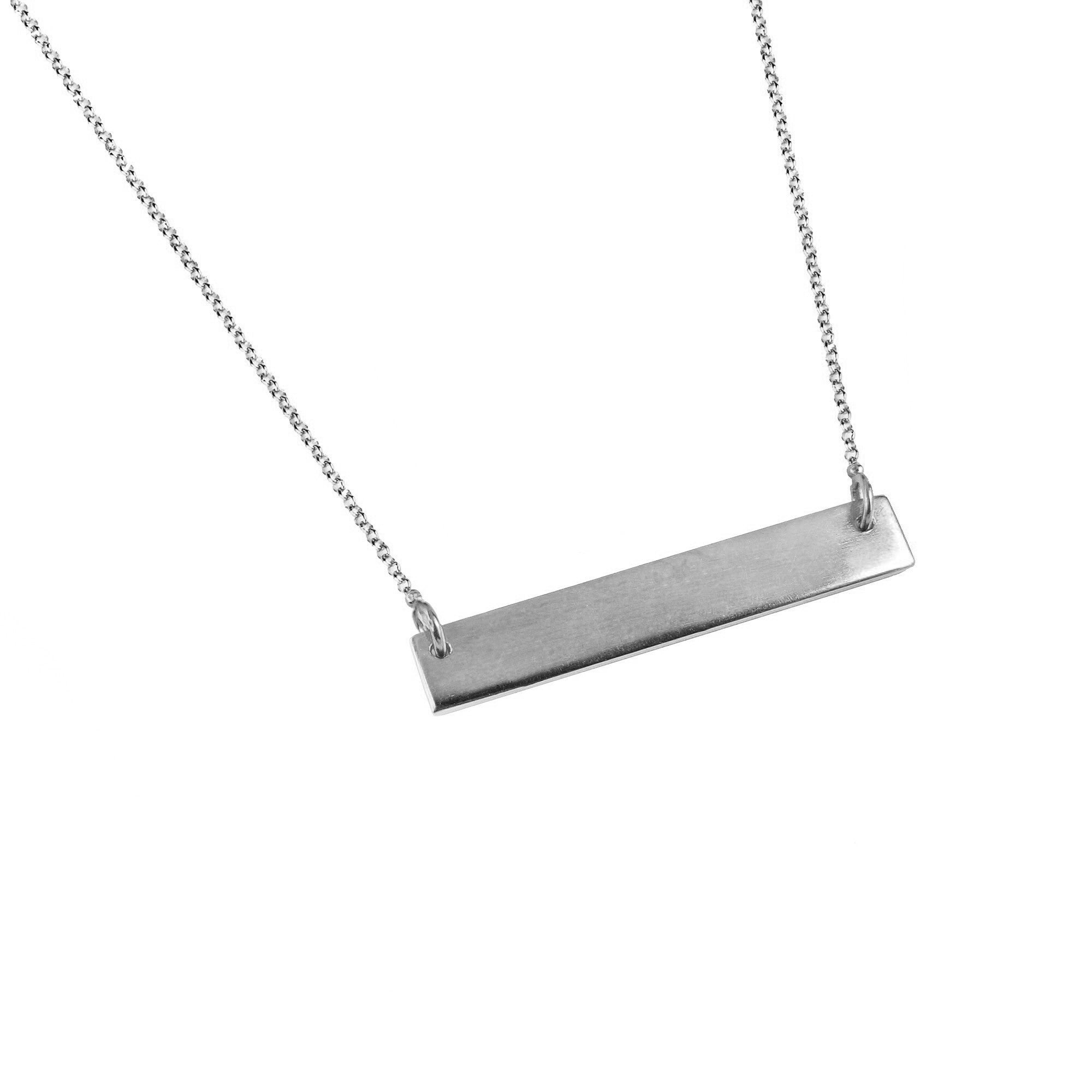 PRANAWA NAME BAR NECKLACE - HORIZONTAL PLAIN - BITS OF BALI JEWELRY