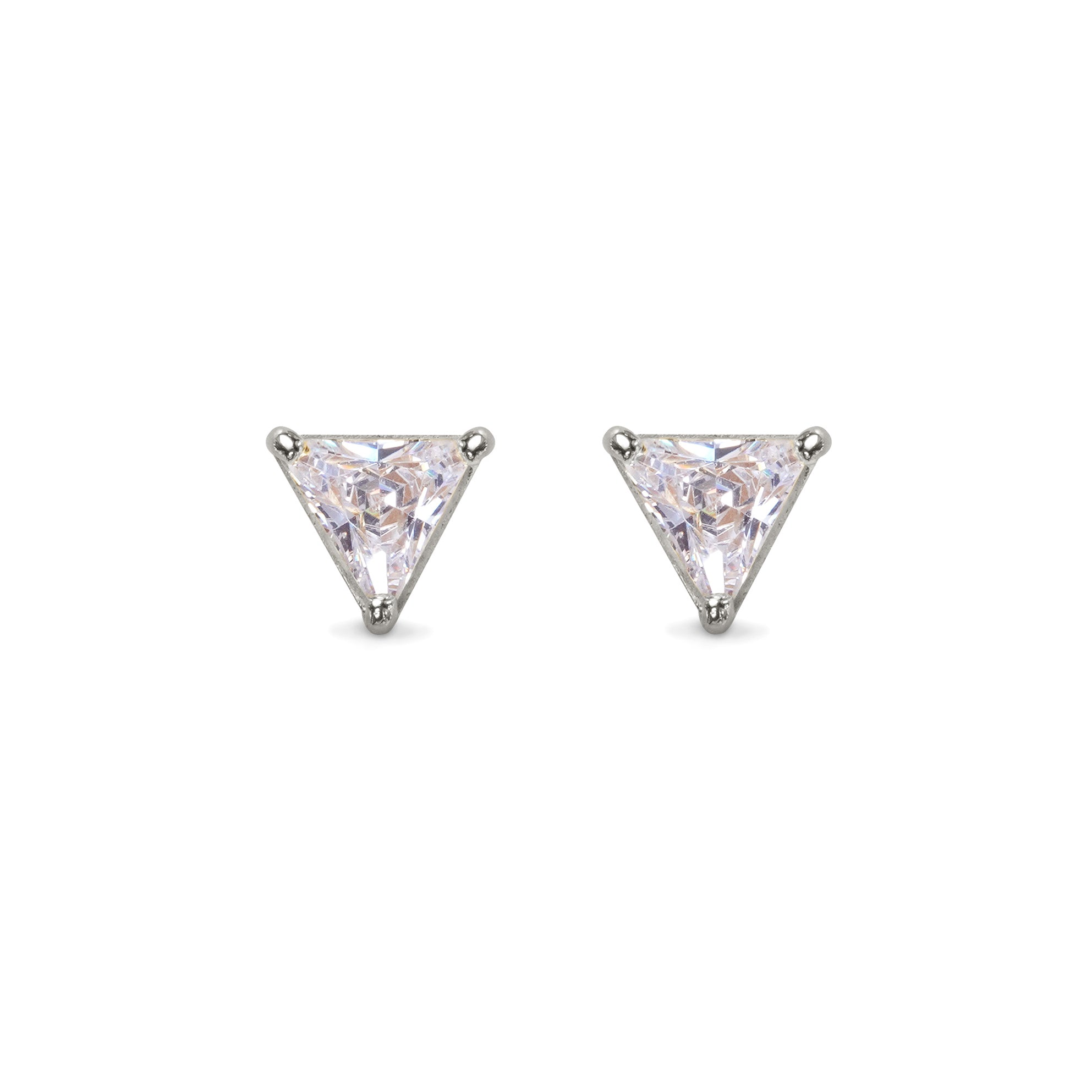 Sandi Triangle White Cubic Zirconia Earrings | BITS OF BALI JEWELRY