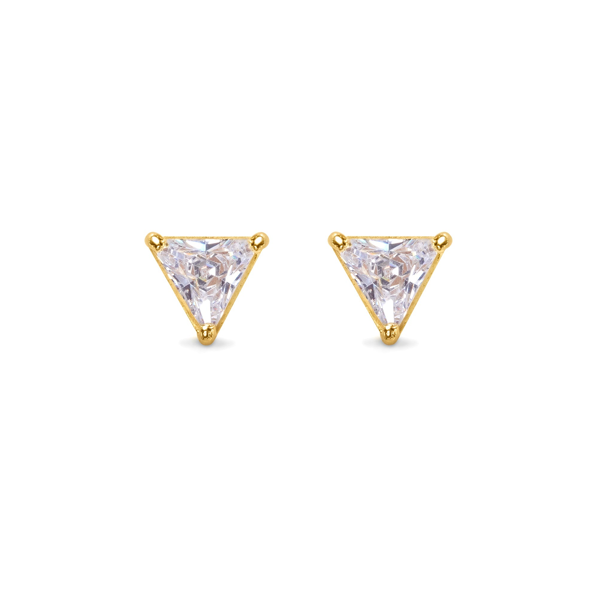 SANDI TRIANGLE WHITE CUBIC ZIRCONIA EARRINGS - BITS OF BALI JEWELRY