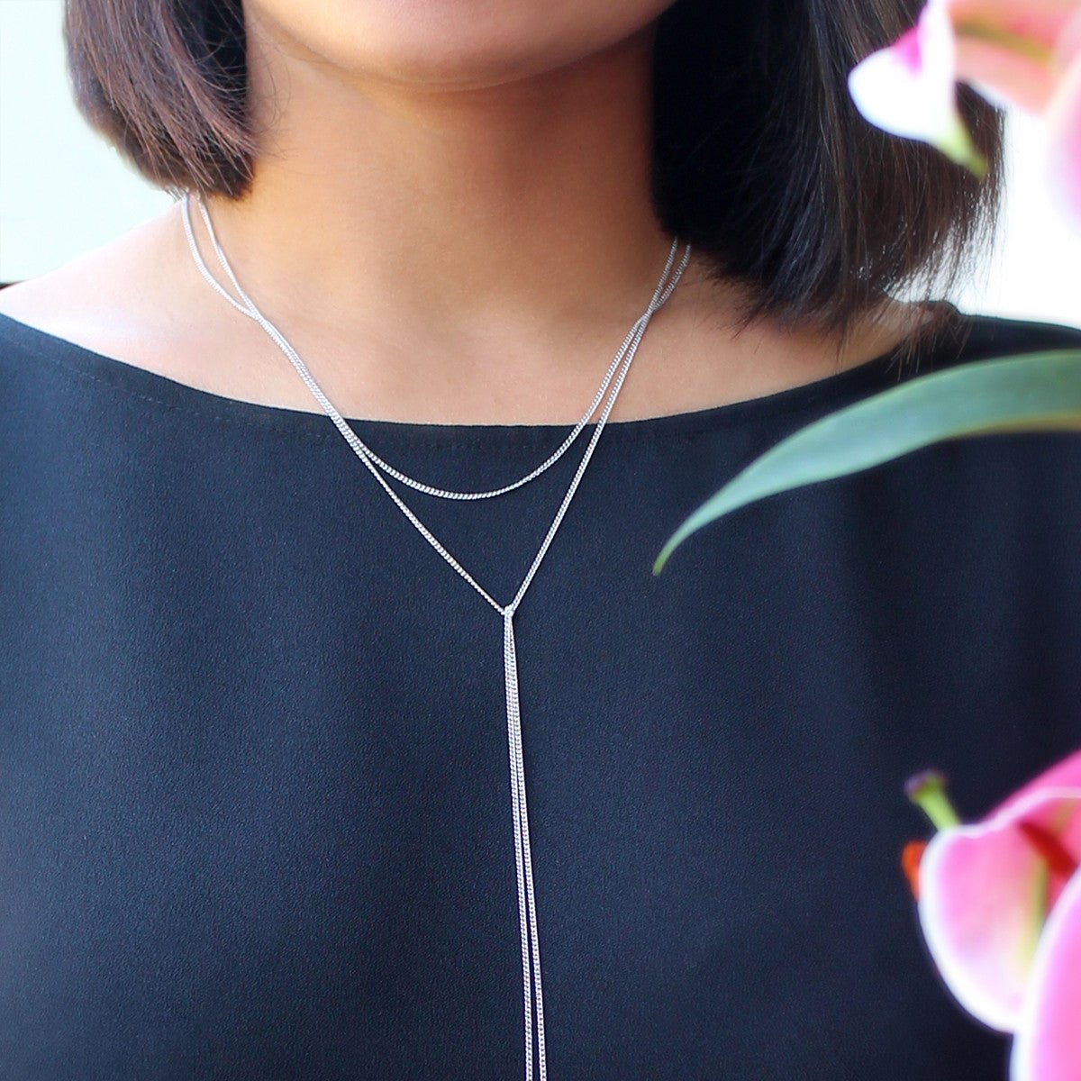 Sky Topaz Tie Necklace | BITS OF BALI JEWELRY