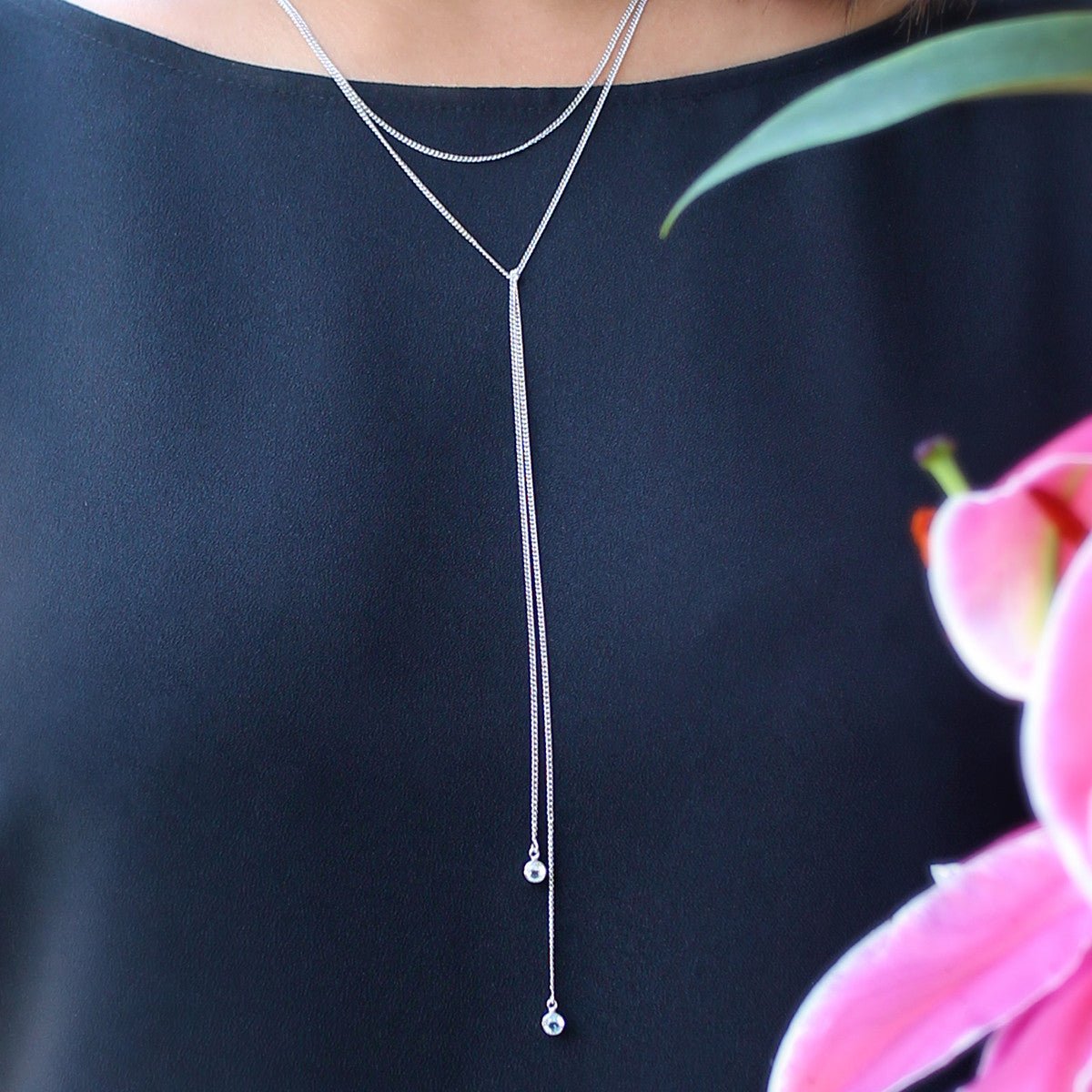 Sky Topaz Tie Necklace | BITS OF BALI JEWELRY