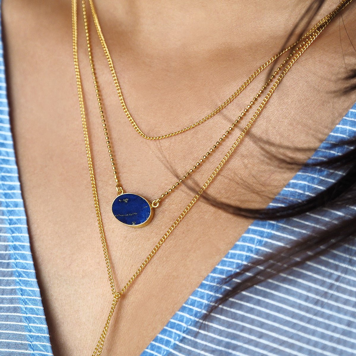 Sky Topaz Tie Necklace | BITS OF BALI JEWELRY