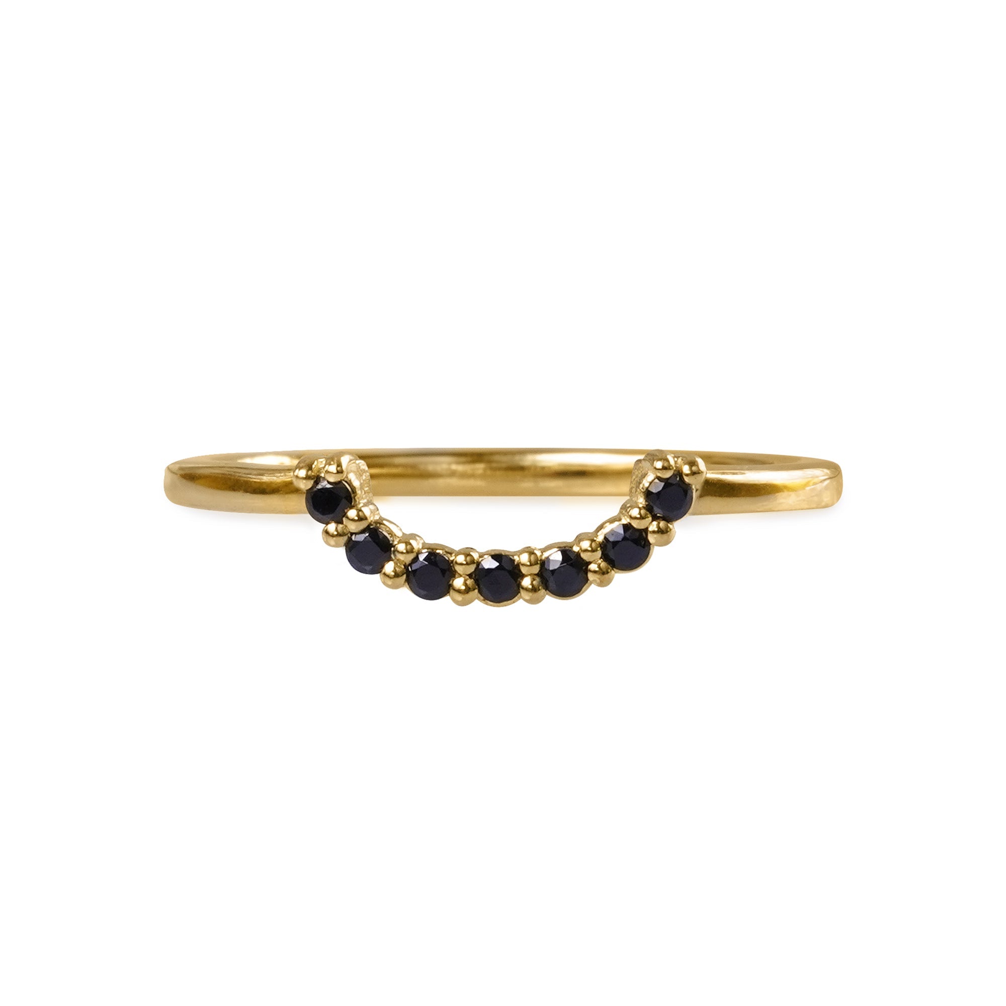 TARA HALF CIRCLE RING - BLACK SPINEL - Rings - BITS OF BALI JEWELRY