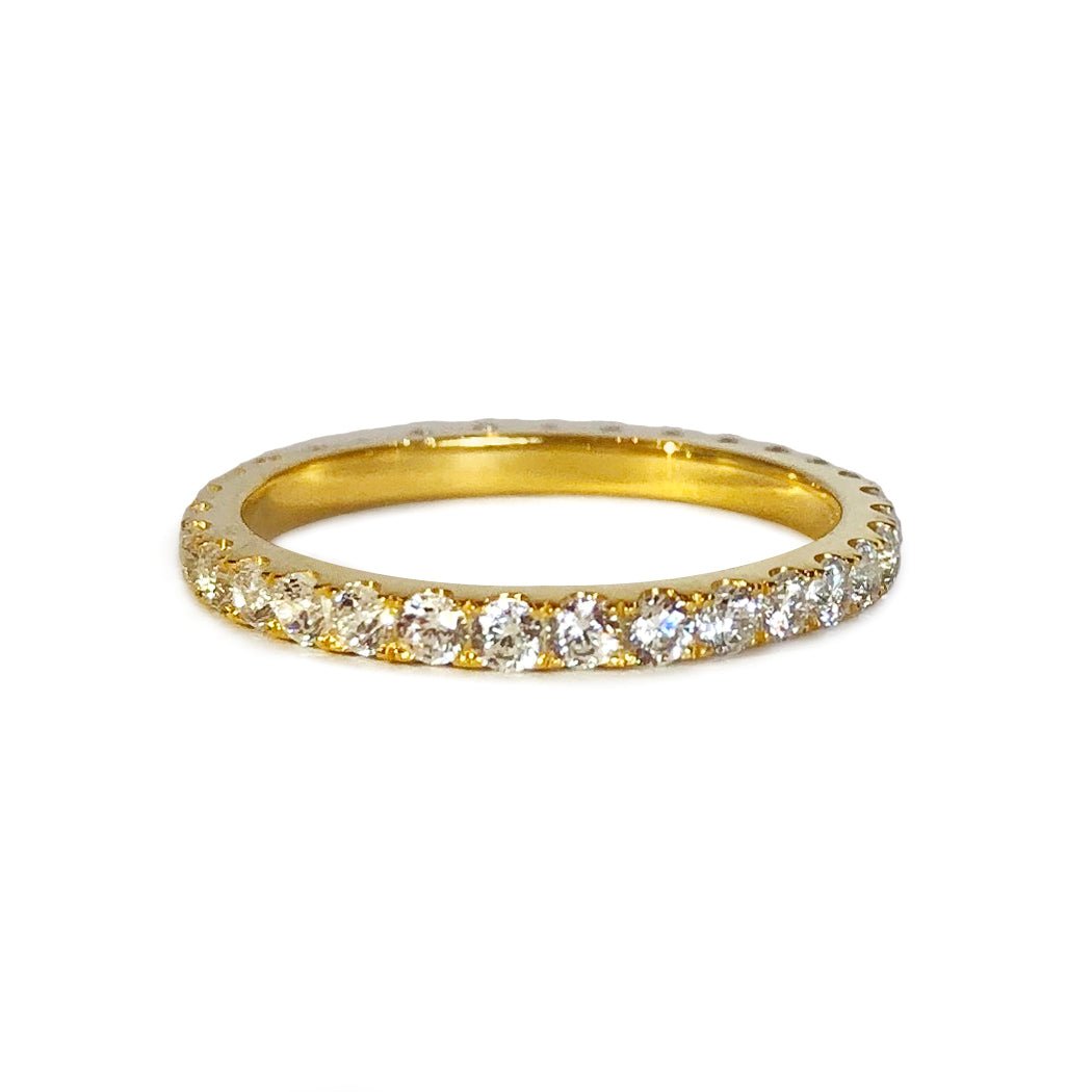 TARA PAVE 2MM WHITE CZ RING - Rings - BITS OF BALI JEWELRY