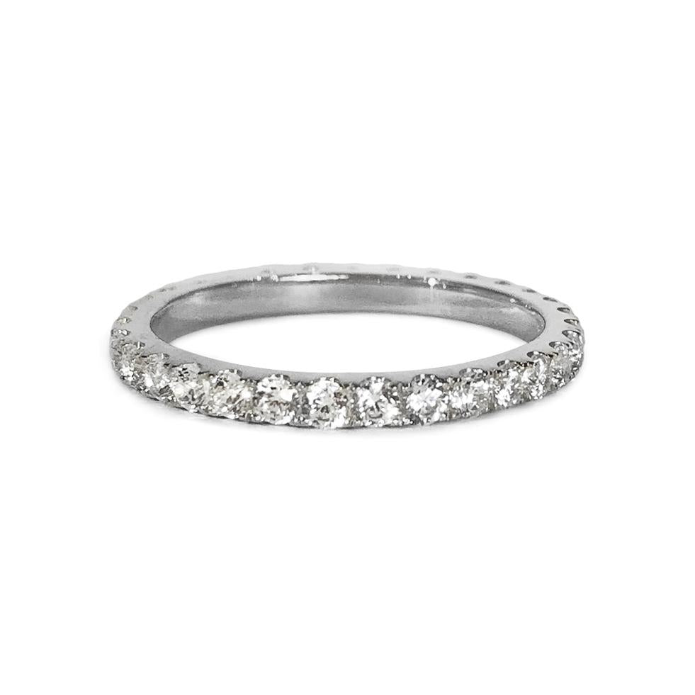 TARA PAVE 2MM WHITE CZ RING - Rings - BITS OF BALI JEWELRY