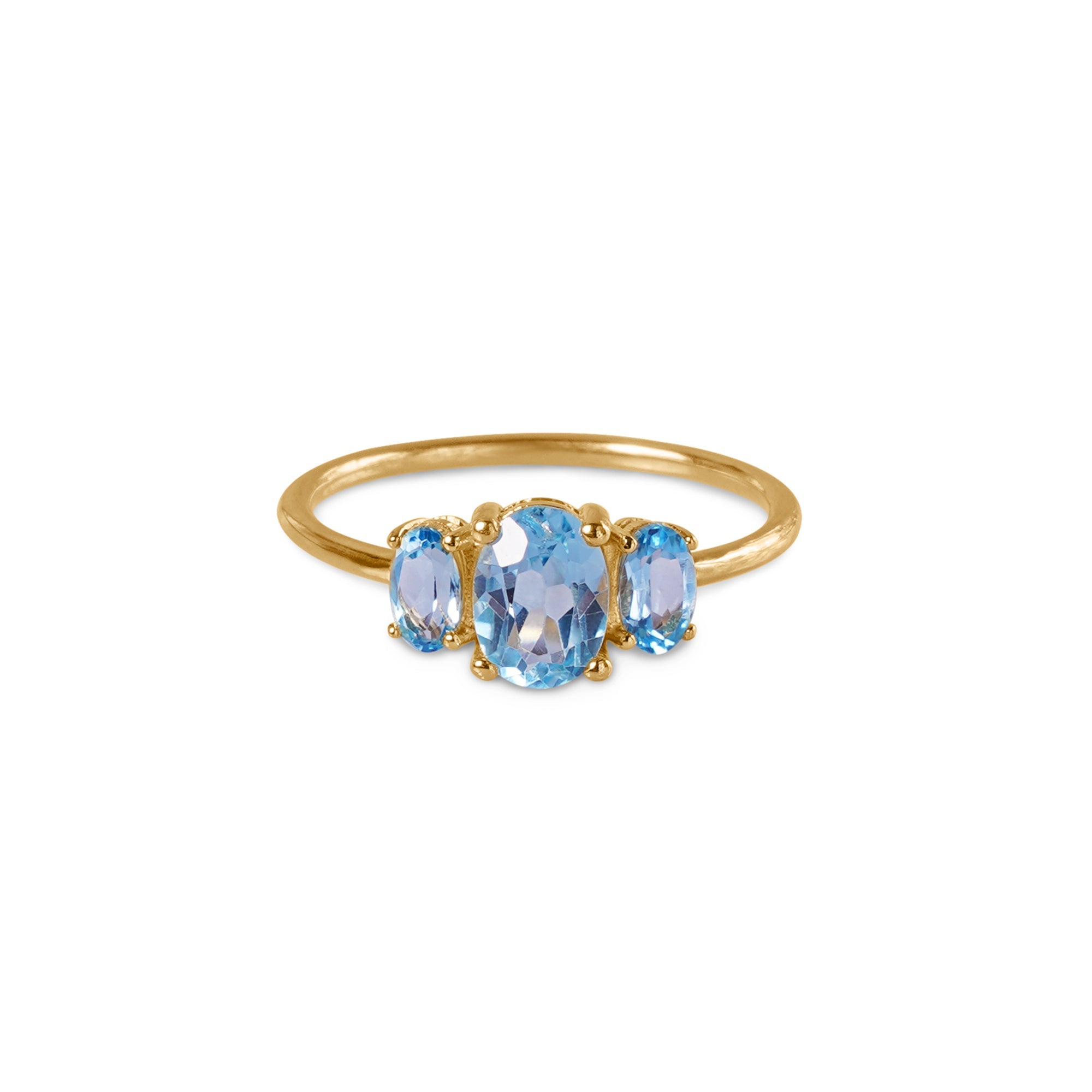 TRIO STONE RING - BLUE TOPAZ - Rings - BITS OF BALI JEWELRY