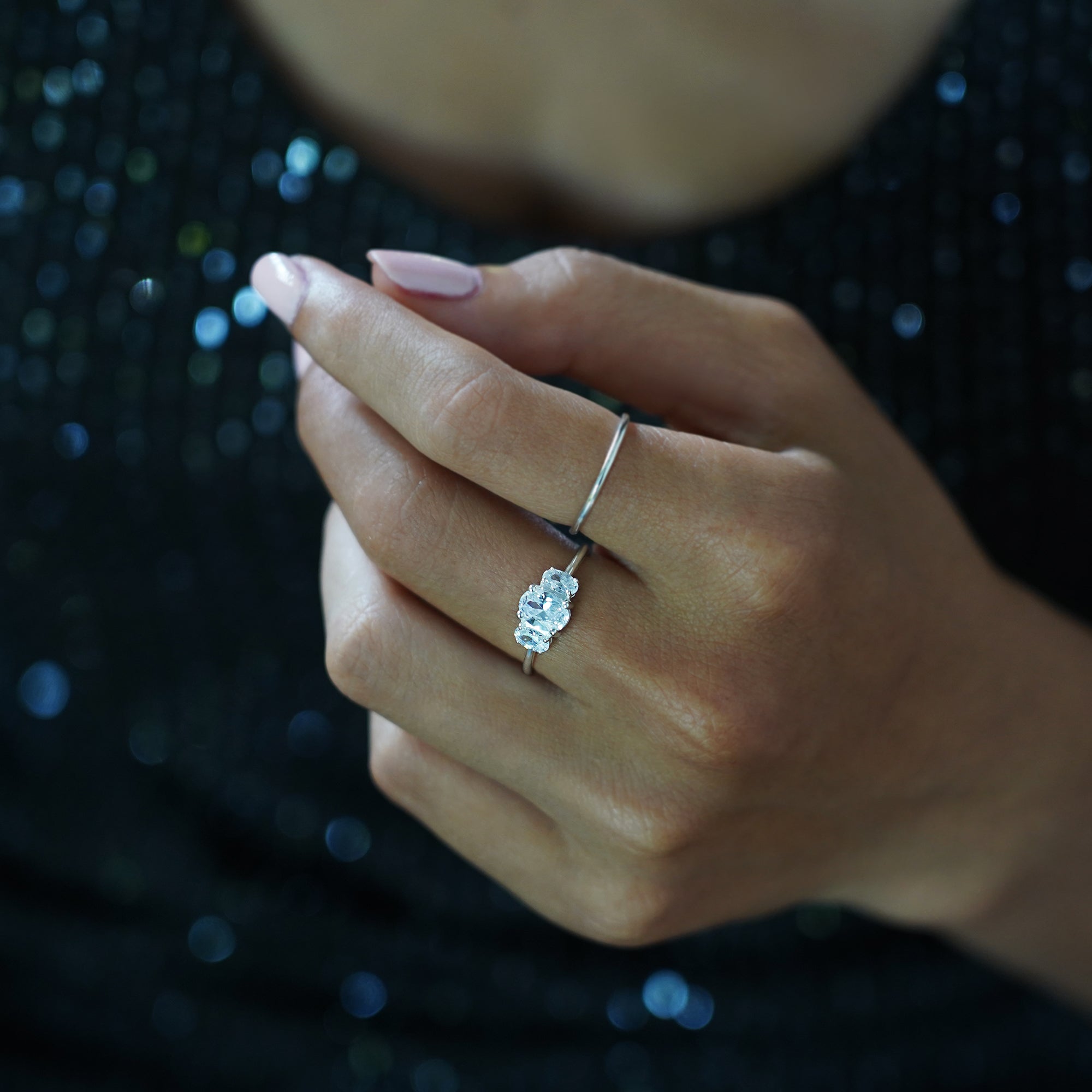 Trio Stone Ring - White Cz | BITS OF BALI JEWELRY