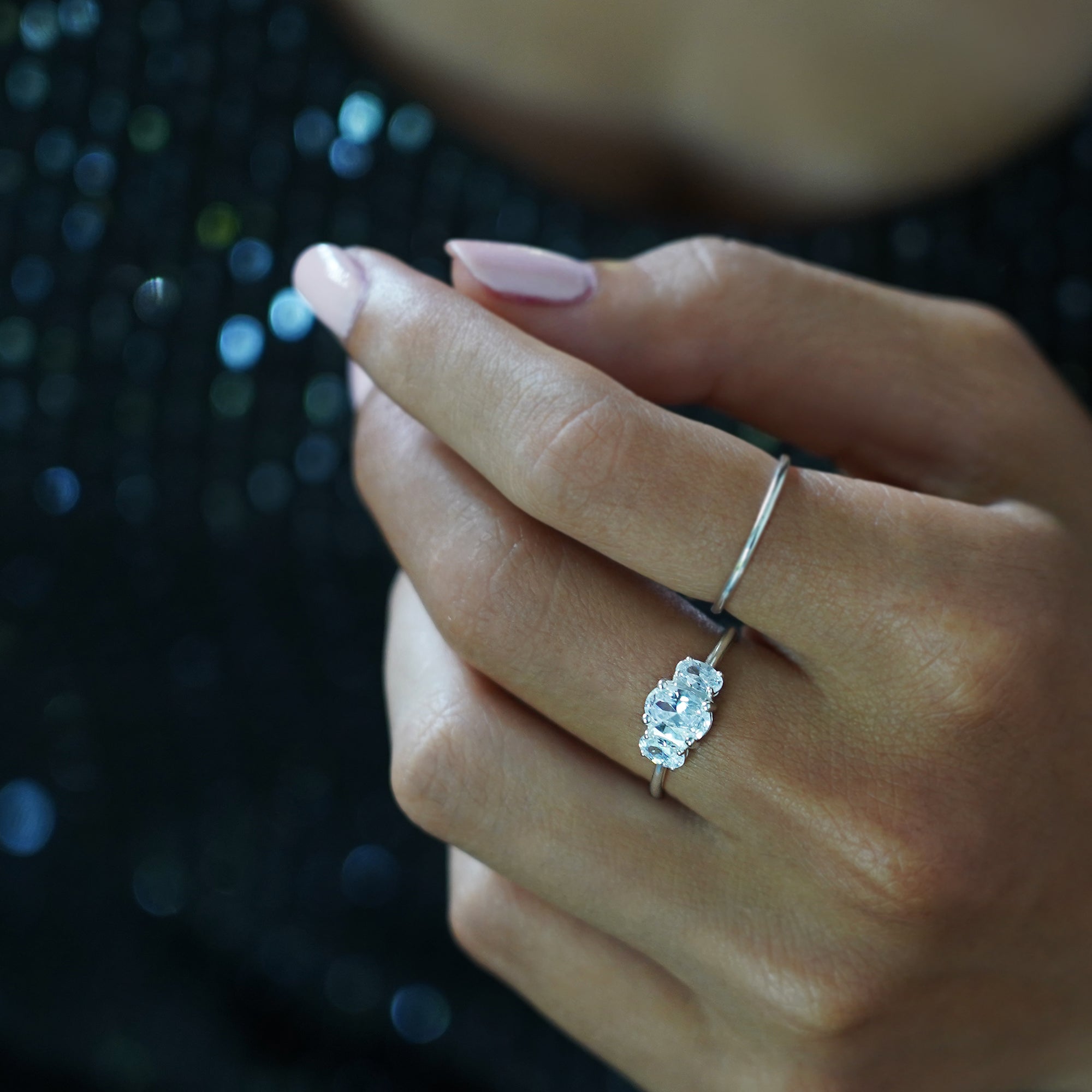 Trio Stone Ring - White Cz | BITS OF BALI JEWELRY