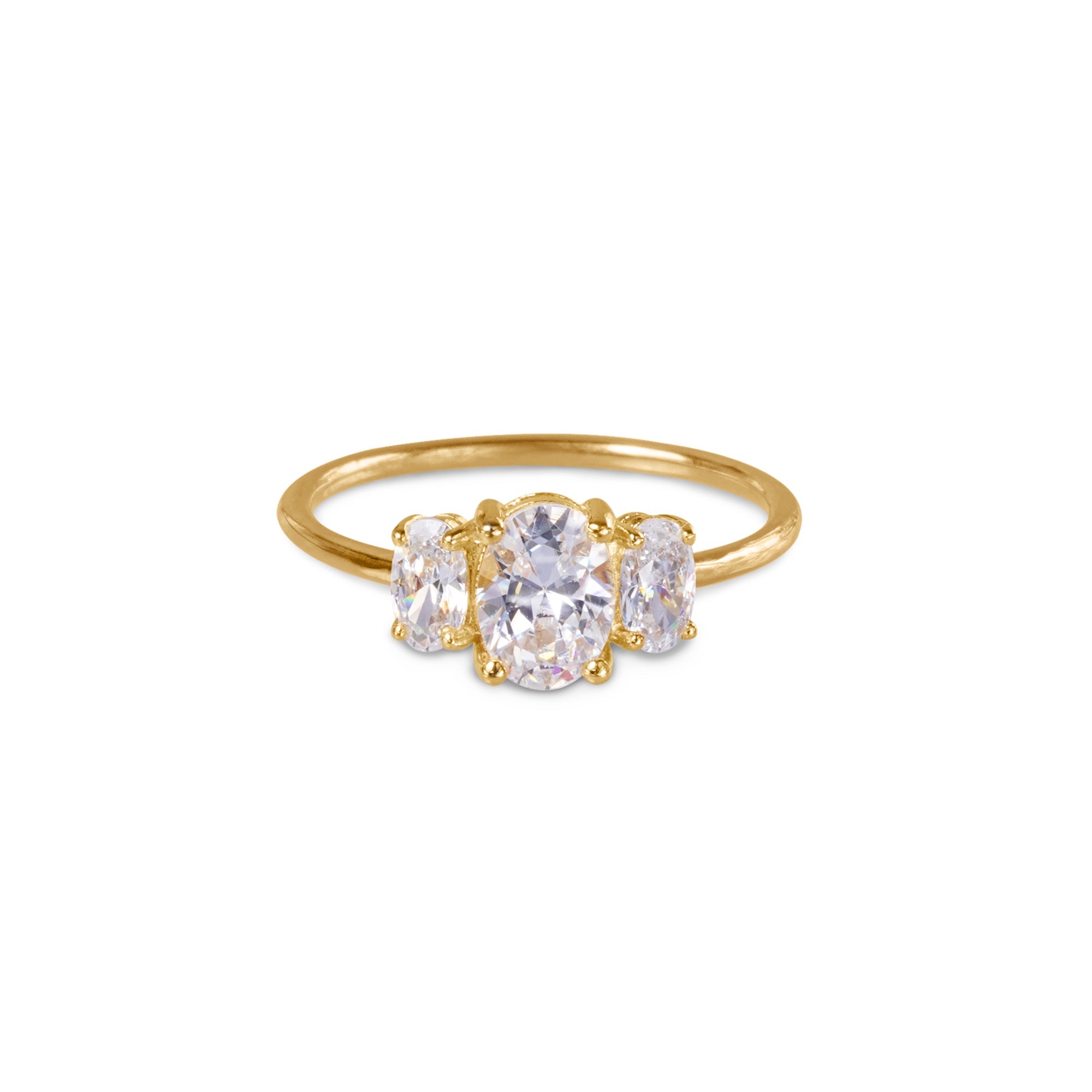 Trio Stone Ring - White Cz | BITS OF BALI JEWELRY