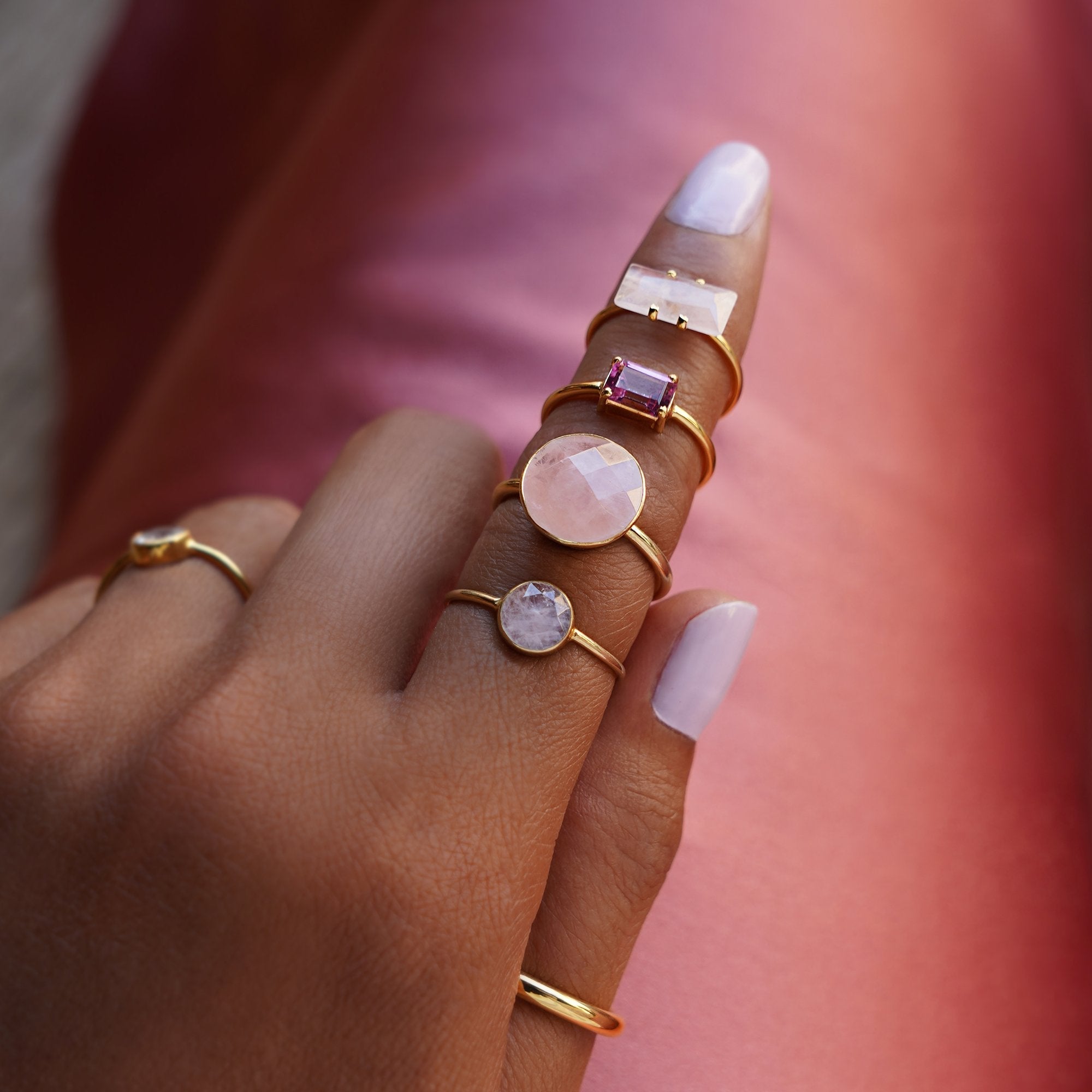 VIRA BOLD RING - ROSE QUARTZ - BITS OF BALI JEWELRY